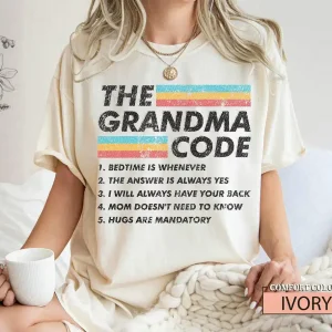 Funny Grandma T-Shirt, The Grandma Code, Sarcastic Best Grandma Shirt, Grandma Birthday Gift, Mother Day Shirt Gift from Grandkids