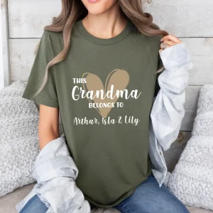 Grandma Belongs To Shirt Personalised Grandma T Shirt Custom Grandkids Tshirt Mothers Day Gift 3