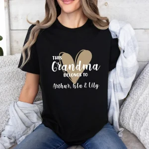 Grandma Belongs To Shirt Personalised Grandma T Shirt Custom Grandkids Tshirt Mothers Day Gift