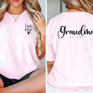 Grandma Est Date T-Shirt, Personalized Grandma T-shirt, Cool Grandma Shirt, Mother's Day Gift, Custom Grandma Shirt, Gift for Grandma