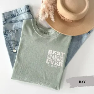 Best Grandpa Ever T-Shirt, Custom Grandpa Est, Funny Granddad Shirt, Gift for Grandpa, Father's Day Gift