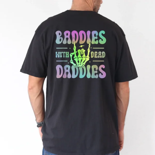 Groovy Baddies with the Dead Daddies Graphic T Shirt Adult Black Small Short Sleeve Cotton Blend Casual Style Machine Washable Casual Wear Trendy Casual Style Stretchy Fabric 2