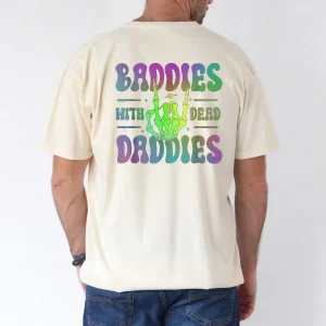 Groovy Baddies with the Dead Daddies Graphic T Shirt Adult Black Small Short Sleeve Cotton Blend Casual Style Machine Washable Casual Wear Trendy Casual Style Stretchy Fabric 4