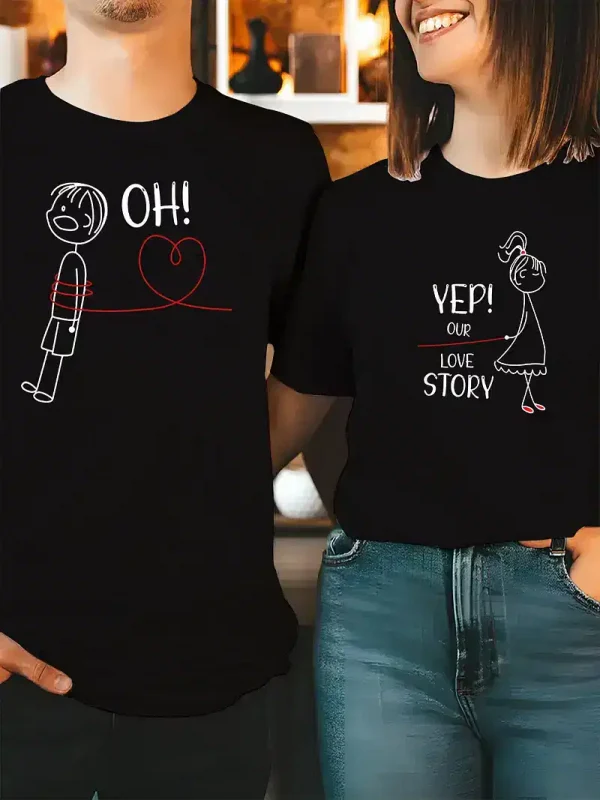 His Hers Matching Couple T Shirts 6