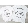 Hubby Wifey T Shirts, Matching Wedding T-Shirts, Anniversary T-Shirts, Honeymoon Mr And Mrs T-Shirts