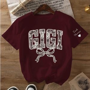 Lace Gigi Coquette Shirt Mothers Day Gift Gift for Mom Floral Gigi Lace Shirt Trendy Lace Print Crewneck Grammy Nana Shir 4 1