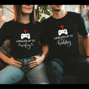 Leveling Up To Wife Husband Shirt 1