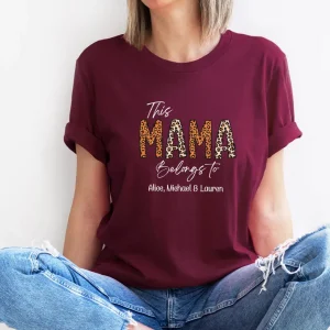 Mama Belongs To Shirt Custom Mama Shirt Personalised Mama Tee New Mum Gift New Mama T shirt 3