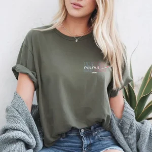 Mama Est Shirt Mama T shirt Custom Mama Shirt New Mum Gift Mothers Day Shirt 3