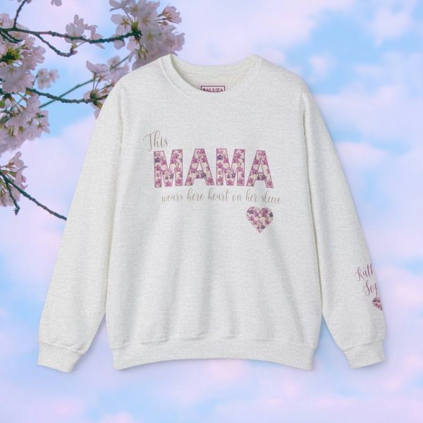 Mama Sweatshirt with kid name Personalized Mom Sweater Mommy Shirt Gift for Mothers day Shirt for Mom Mama Crewneck 4