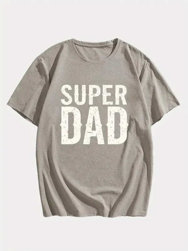 MenS SUPER DAD Graphic Tee Casual Black Short Sleeve T Shirt with White Text Perfect for Summer Everyday Tshirt Playful Text Design Comfortable Fit Dad Tshirt 2