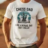 Men's Chess Dad Graphic T-Shirt - Short Sleeve Tee with Chess Dad Like a Normal Dad Just Cooler Slogan & Chess Piece Design