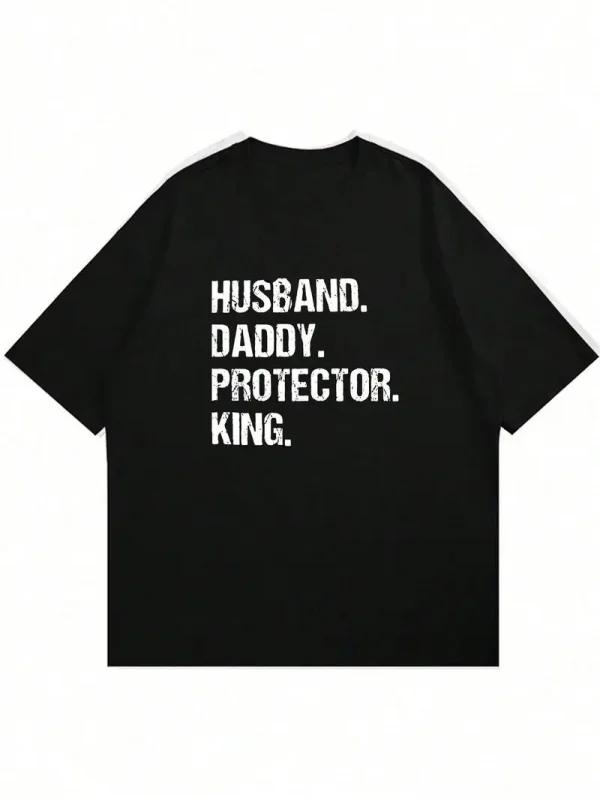Mens Short Sleeve T Shirt with Husband Daddy 3