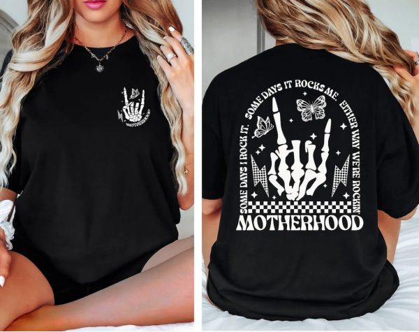 Motherhood Rock Skeleton Comfort Colors Shirt Motherhood Some day I rock it Shirt Trendy Mom Shirt Womens Shirt Rocking Motherhood Shirt 1 1