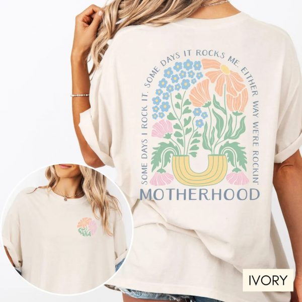 Motherhood Tee Boho Flower Mom Shirt Gift for Mom Mothers Day Gift Mom Life Tee Cool Mom Shirt Mom Vibes 3 1