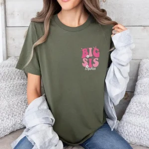 Personalised Big Sister Shirt Custom Big Sis Gift Top Cute Big Sis Era T Shirt Custom Big Sis Era T Shirt Sister To Be Gift Tshirt 3 gm optimized