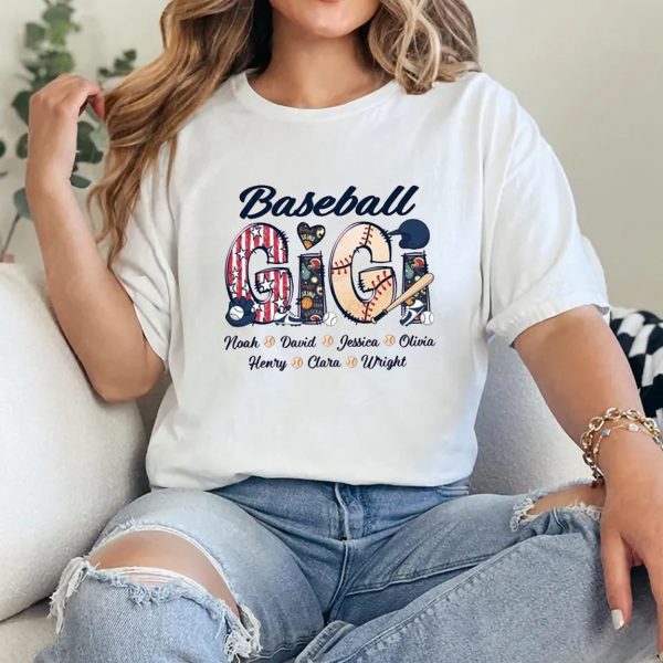 Personalized Baseball Grandma Shirt Baseball Mom Shirt Baseball Nana Shirt Mothers Day Shirt For Grandma Gigi Shirt Mimi Shirt 2 1