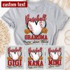 Personalized Baseball Grandma T Shirt Custom Baseball Grandma with Kids Name Shirt Baseball Mimi Nana Tee Gifts for Mothers Day 1 1