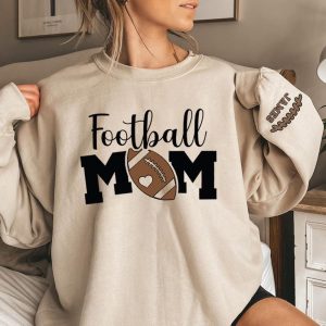 Personalized Football Mom Sweatshirt Football Mama Hoodie Custom Name and Number On Sleeve Football Shirt01 3