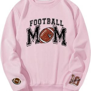Personalized Football Mom Sweatshirt Football Mama Hoodie Custom Name and Number On Sleeve Football Shirt6 3