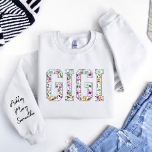 Personalized Gigi Sweatshirt with Names on Sleeve Custom Gigi Sweater Gif for Nana Gift for Grandma Grandmother Hoodie Mommy Gift 2