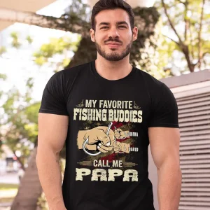 Personalized My Fishing Buddies Call Me Papa Fishing Shirt 3