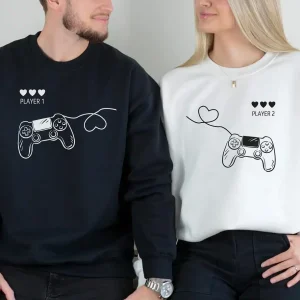 Player 1 & Player 2 Matching Sweatshirt, Love Couple Shirt, Matching Couple Sweatshirt, Personalized Anniversary Shirt