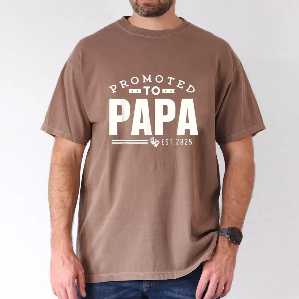 Promoted to Papa 2025 First Time Dad Tee 4