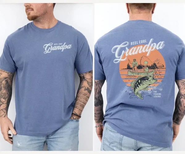 Reel Cool Grandpa Fishing Retro Shirt 1