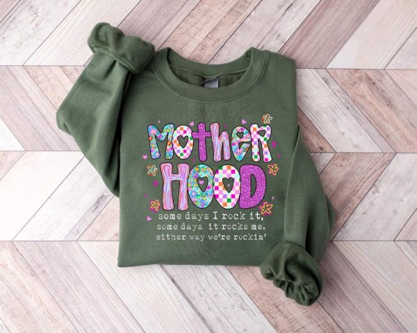 Retro Motherhood Sweatshirt Floral Motherhood Sweatshirt Funny Mothers Day Gift Some Day I Rock It Mom Tee Mom Hoodie 3 1