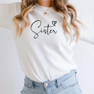 Sister Sweatshirt Custom Sister Personalised Unisex Sweatshirts Customised Text Gift for Her Matching Sister Jumpers 2 gm optimized