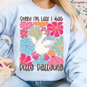 Sorry Im Late I Was Dilly Dallying Goose Png Boho Floral PngFunny Mama Png Mama Goose Png Sarcastic Png Funny Shirt Design Hand drawn 2 1