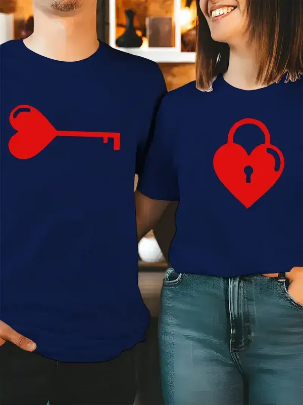 Stylish Heart Key Lock Graphic 1