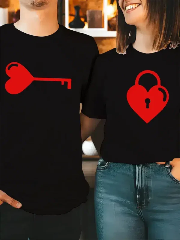 Stylish Heart Key Lock Graphic 2