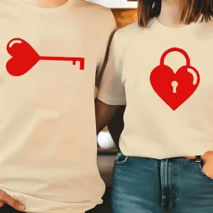 Stylish Heart Key Lock Graphic 3