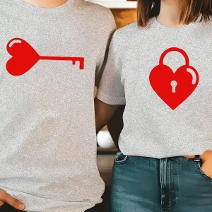 Stylish Heart Key Lock Graphic 4