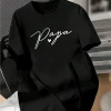 Summer Casual Papa Print T Shirt for Men 1
