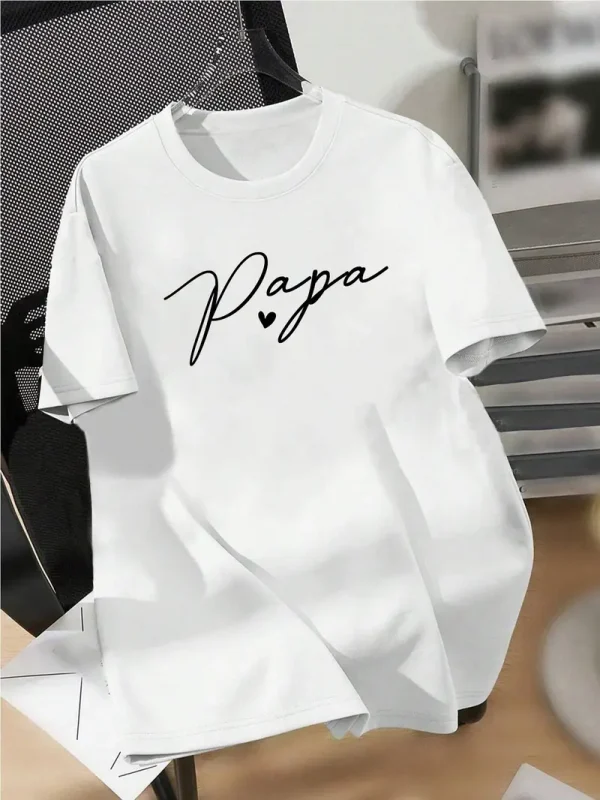 Summer Casual Papa Print T Shirt for Men 2