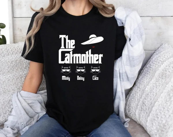 The Catmother T Shirt Cat Mum T Shirt Cat Mama Tee Cat Lovers Top Funny Cat Mum Tshirt Personalized Cat Names Tee 1