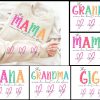 This MamaGrandmaNana Wears Her Heart On Her Sleeve Png Svg Mama Bundle Kids Names Mothers Day Gift Svg Gift For Her Digital Download 1 1
