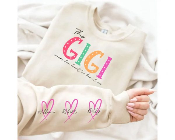 This MamaGrandmaNana Wears Her Heart On Her Sleeve Png Svg Mama Bundle Kids Names Mothers Day Gift Svg Gift For Her Digital Download 2 1