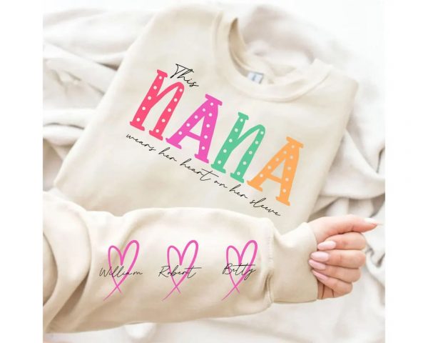 This MamaGrandmaNana Wears Her Heart On Her Sleeve Png Svg Mama Bundle Kids Names Mothers Day Gift Svg Gift For Her Digital Download 4 1