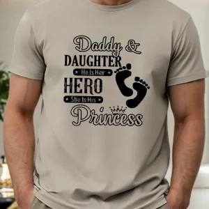 Unique Dad And Daughter Bonding Print T Shirt 1