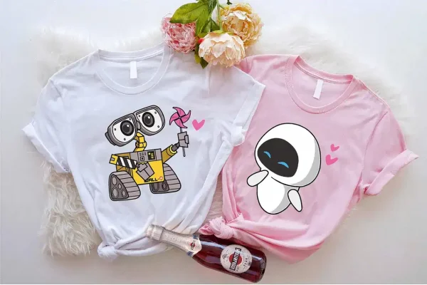 Wall E and Eve Shirt Star Wars Couple Tee 2