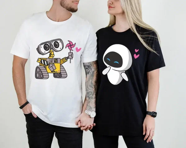 Wall E and Eve Shirt Star Wars Couple Tee 3