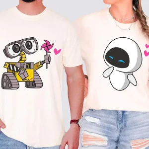 Wall E and Eve Shirt Star Wars Couple Tee 4