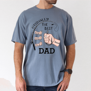 ofishally the best dad shirt custom kids names fishing gift 3 1