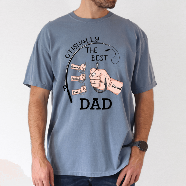 ofishally the best dad shirt custom kids names fishing gift 3 1