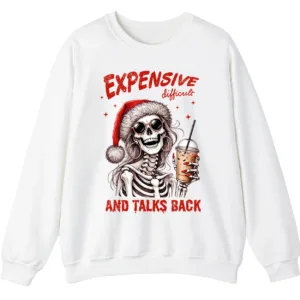 Expensive Difficult Skeleton Christmas Sweatshirt
