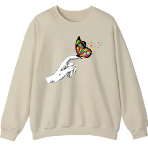 Puzzle Piece Butterfly Autism Acceptance Shirt, Hand Holding Butterfly Support Gift 6 5.1 11